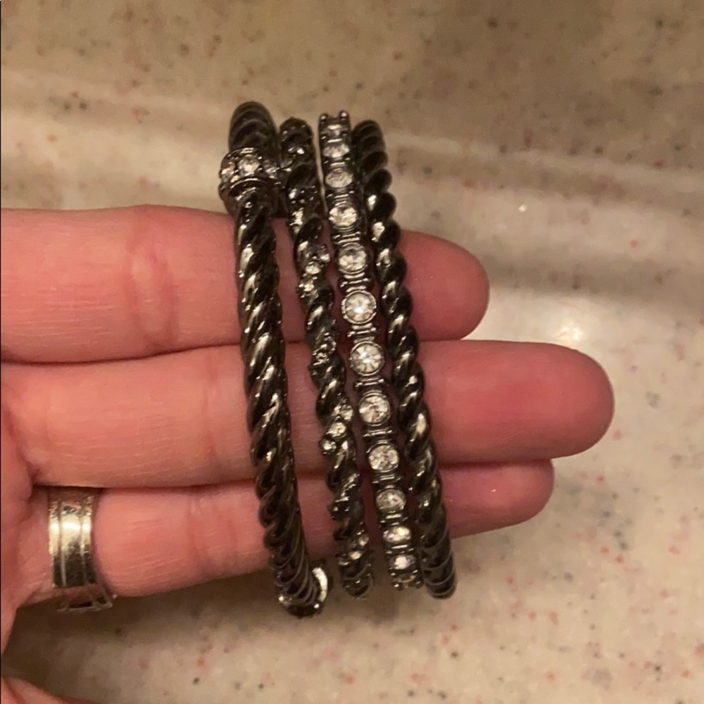 4 bangles, slate/graphite color, like new!